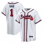 Camiseta Beisbol Hombre Atlanta Braves NO 1 Dad Primera Replica Blanco