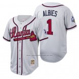 Camiseta Beisbol Hombre Atlanta Braves Ozzie Albies Cooperstown Collection Autentico Blanco