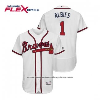 Camiseta Beisbol Hombre Atlanta Braves Ozzie Albies Flex Base Autentico Collezione Primera 2019 Blanco