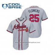 Camiseta Beisbol Hombre Atlanta Braves Tyler Flowers Cool Base Road 2019 Gris