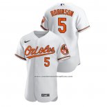 Camiseta Beisbol Hombre Baltimore Orioles Brooks Robinson Authentic Blanco