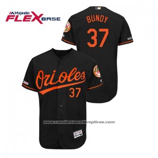 Camiseta Beisbol Hombre Baltimore Orioles Dylan Bundy 150th Aniversario Patch Autentico Flex Base Negro