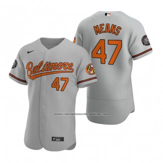 Camiseta Beisbol Hombre Baltimore Orioles John Means Autentico Gris