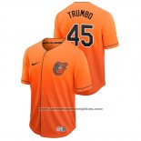 Camiseta Beisbol Hombre Baltimore Orioles Mark Trumbo Fade Autentico Naranja