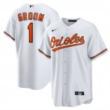 Camiseta Beisbol Hombre Baltimore Orioles NO 1 Groom Primera Replica Blanco