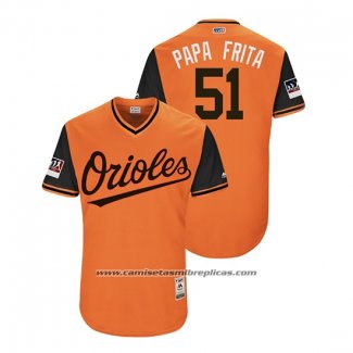 Camiseta Beisbol Hombre Baltimore Orioles Paul Fry 2018 LLWS Players Weekend Papa Frita Orange