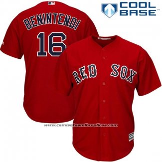 Camiseta Beisbol Hombre Boston Red Sox 16 Andrew Benintendi Rojo Cool Base