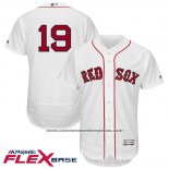 Camiseta Beisbol Hombre Boston Red Sox 19 Jackie Bradley Jr. Blanco Jugador Flex Base