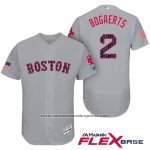Camiseta Beisbol Hombre Boston Red Sox 2017 Estrellas y Rayas Xander Bogaerts Gris Flex Base