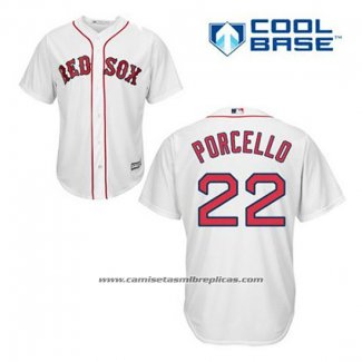 Camiseta Beisbol Hombre Boston Red Sox 22 Rick Porcello Blanco Primera Cool Base