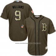 Camiseta Beisbol Hombre Boston Red Sox 9 Ted Williams Verde Salute To Service