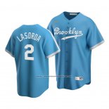 Camiseta Beisbol Hombre Brooklyn Los Angeles Dodgers Light Blue Tommy Lasorda Cooperstown Collection Alterno Azul
