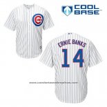 Camiseta Beisbol Hombre Chicago Cubs 14 Ernie Banks Blanco Primera Cool Base