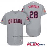 Camiseta Beisbol Hombre Chicago Cubs 2017 Estrellas y Rayas Cubs 28 Kyle Hendricks Gris Flex Base