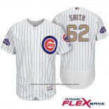 Camiseta Beisbol Hombre Chicago Cubs 62 Caleb Smith Blanco Oro Flex Base