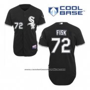Camiseta Beisbol Hombre Chicago White Sox 72 Carlton Fisk Negro Alterno Cool Base