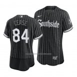 Camiseta Beisbol Hombre Chicago White Sox Dylan Cease 2021 City Connect Autentico Negro