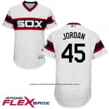 Camiseta Beisbol Hombre Chicago White Sox Michael Jordan 45 Autentico Collection Flex Base Blanco Jugador