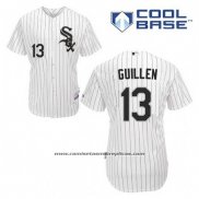 Camiseta Beisbol Hombre Chicago White Sox Ozzie Guillen 13 Blanco Primera Cool Base