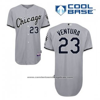 Camiseta Beisbol Hombre Chicago White Sox Robin Ventura 23 Gris Cool Base