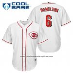Camiseta Beisbol Hombre Cincinnati Reds Billy Hamilton 6 Blanco Primera Cool Base