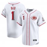 Camiseta Beisbol Hombre Cincinnati Reds #1 Dad Primera Limited Blanco