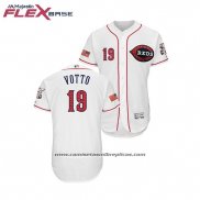 Camiseta Beisbol Hombre Cincinnati Reds Joey Votto 2018 Stars & Stripes Flex Base Blanco