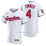 Camiseta Beisbol Hombre Cleveland Guardians Bradley Zimmer Autentico Primera Blanco