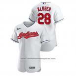 Camiseta Beisbol Hombre Cleveland Indians Corey Kluber Autentico Blanco