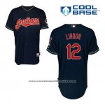 Camiseta Beisbol Hombre Cleveland Indians Francisco Lindor 12 Azul Alterno Cool Base Camiseta Beisbol Hombre Cleveland Indians Francisco Lindor 12 Azul Alterno Cool Base