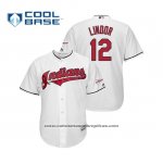 Camiseta Beisbol Hombre Cleveland Indians Francisco Lindor 2019 All Star Patch Cool Base Blanco Camiseta Beisbol Hombre Cleveland Indians Francisco Lindor 2019 All Star Patch Cool Base Blanco