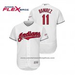 Camiseta Beisbol Hombre Cleveland Indians Jose Ramirez 2019 All Star Patch Flex Base Blanco