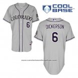 Camiseta Beisbol Hombre Colorado Rockies Corey Dickerson 6 Gris Cool Base