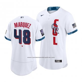 Camiseta Beisbol Hombre Colorado Rockies German Marquez 2021 All Star Autentico Blanco