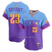 Camiseta Beisbol Hombre Colorado Rockies Kris Bryant 2025 City Connect Limited Azul Violeta