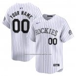 Camiseta Beisbol Hombre Colorado Rockies Primera Limited Personalizada Blanco