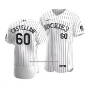 Camiseta Beisbol Hombre Colorado Rockies Ryan Castellani Autentico Primera 2020 Blanco