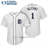 Camiseta Beisbol Hombre Detroit Tigers 2017 Estrellas y Rayas Jose Iglesias Blanco Cool Base