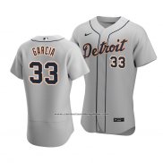 Camiseta Beisbol Hombre Detroit Tigers Bryan Garcia Autentico Road Gris