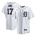 Camiseta Beisbol Hombre Detroit Tigers Jace Jung Primera Replica Blanco