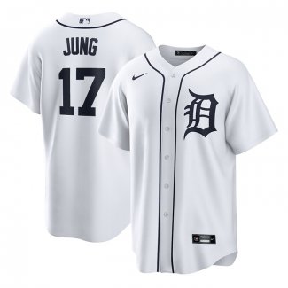 Camiseta Beisbol Hombre Detroit Tigers Jace Jung Primera Replica Blanco