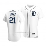 Camiseta Beisbol Hombre Detroit Tigers Jacoby Jones Autentico Primera Blanco