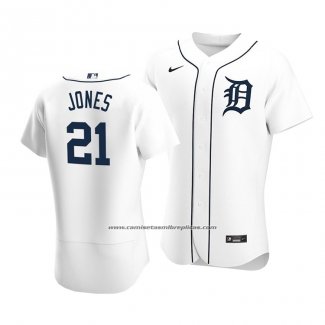 Camiseta Beisbol Hombre Detroit Tigers Jacoby Jones Autentico Primera Blanco