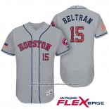 Camiseta Beisbol Hombre Houston Astros 2017 Estrellas y Rayas Carlos Beltran Gris Flex Base