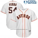 Camiseta Beisbol Hombre Houston Astros 54 Mike Fiers Blanco Primera Cool Base