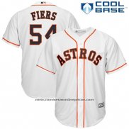 Camiseta Beisbol Hombre Houston Astros 54 Mike Fiers Blanco Primera Cool Base