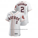 Camiseta Beisbol Hombre Houston Astros Alex Bregman Autentico Blanco