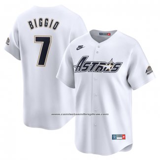 Camiseta Beisbol Hombre Houston Astros Craig Biggio Throwback Cooperstown Collection Limited Blanco