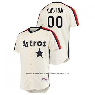 Camiseta Beisbol Hombre Houston Astros Personalizada Oilers Vs. Houston Astros Cooperstown Collection Crema