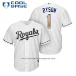 Camiseta Beisbol Hombre Kansas City Royals 1 Jarrod Dyson Blanco 2017 Cool Base
